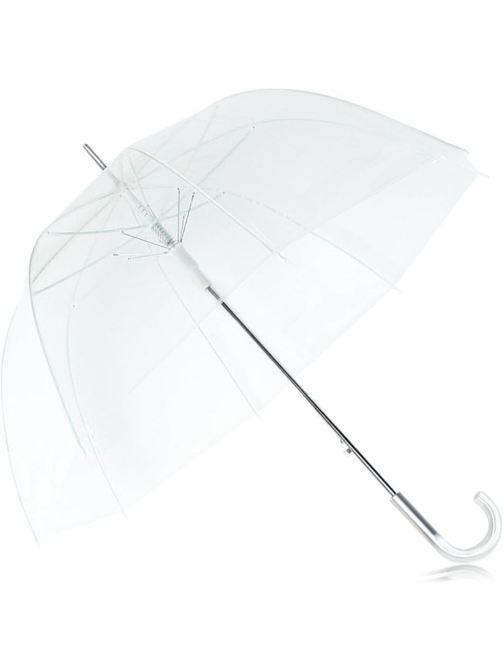Lightweight Windproof Clear Umbrella - Large Open Stick Design for Weddings